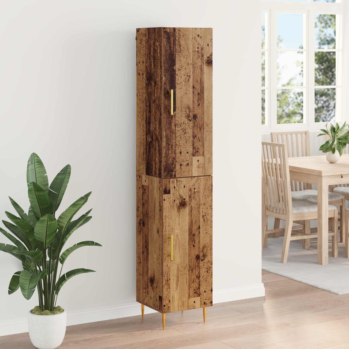 Magasfiú 2 pcs Öreg fa 34,5 x 34 x 180 cm Szerelt Fa