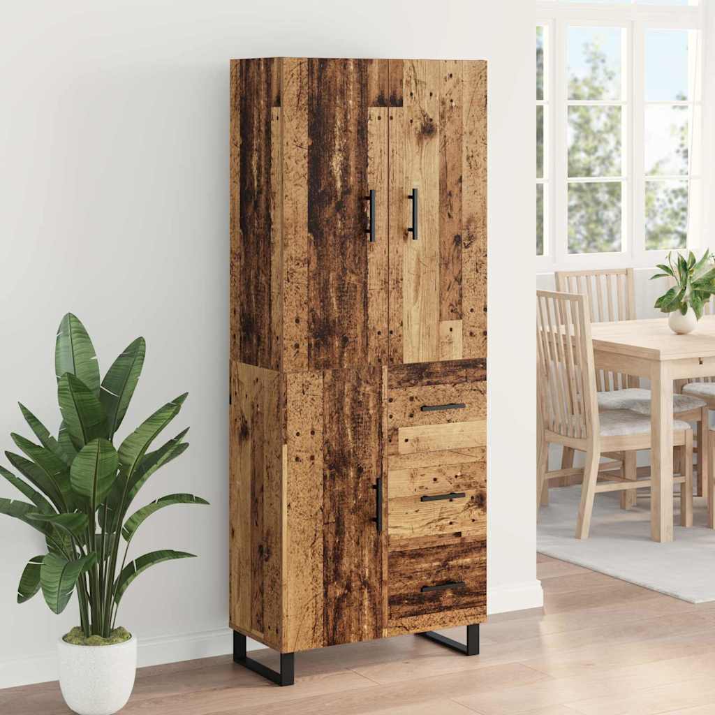 Magasfiú 2 pcs Öreg fa 69,5 x 34 x 180 cm Műanyag Fa és Üveg