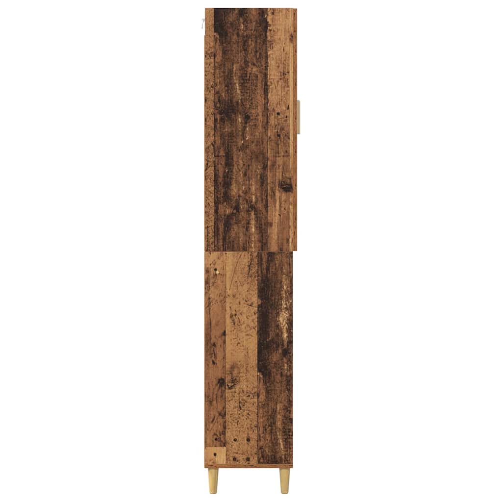 Magasfiú Öreg fa 69,5 x 34 x 180 cm Műanyag Fa és Üveg