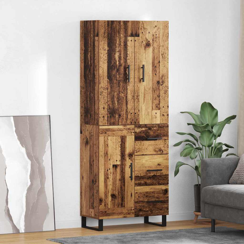 Magasfiú 2 pcs Öreg fa 69,5 x 34 x 180 cm Műanyag Fa és Üveg