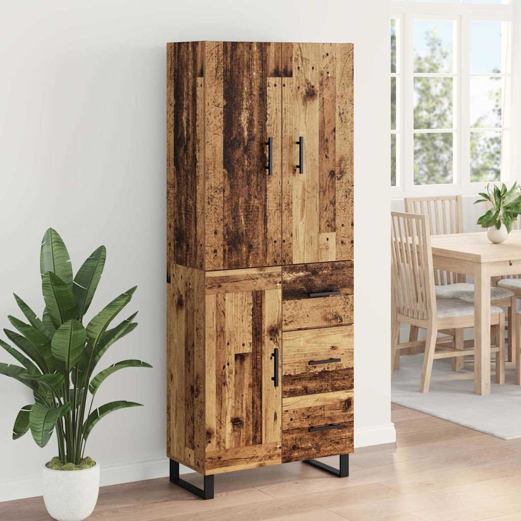 Magasfiú 2 pcs Öreg fa 69,5 x 34 x 180 cm Műanyag Fa és Üveg