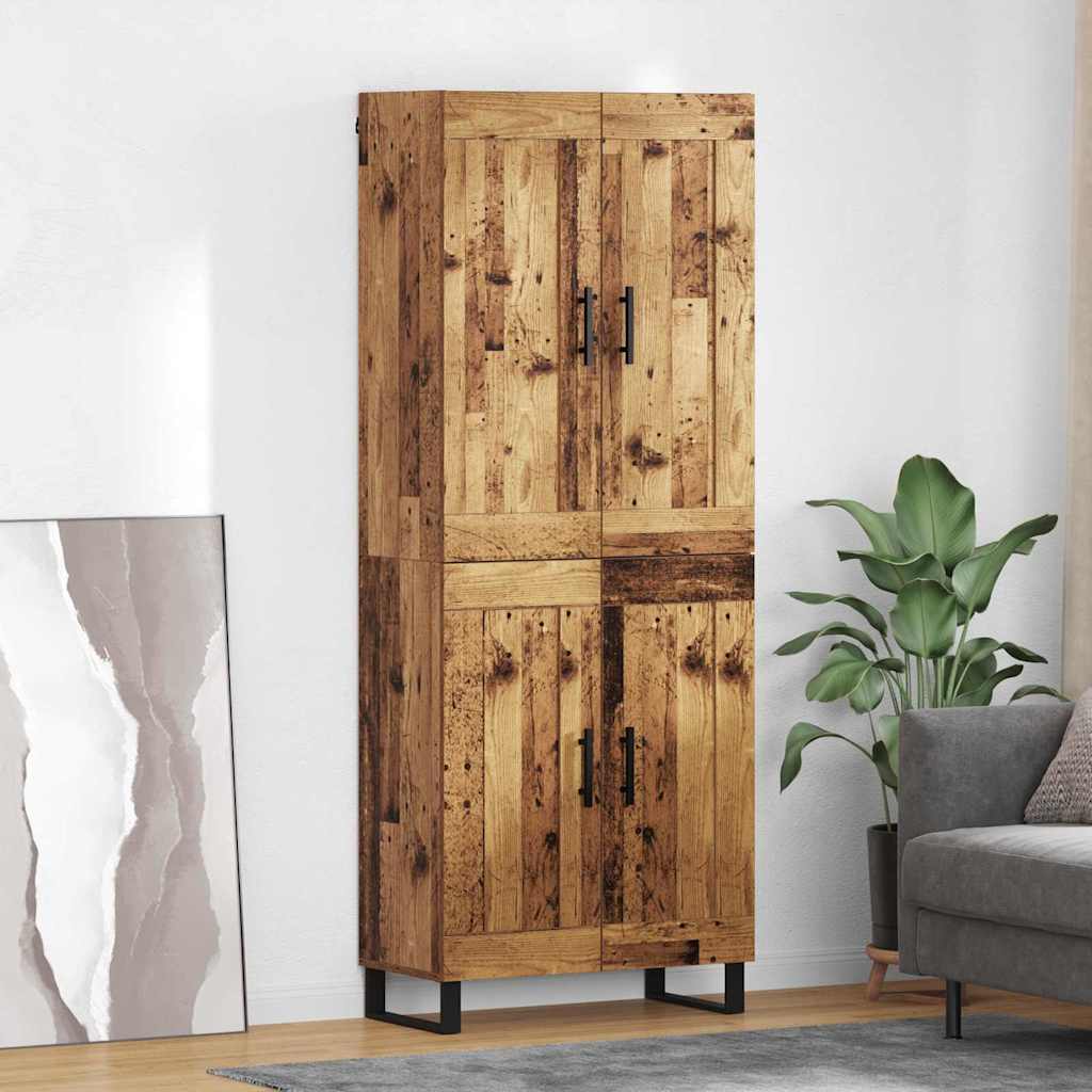 Magasfiú 2 db Öreg fa 69,5 x 34 x 180 cm Szerelt fa és Üveg