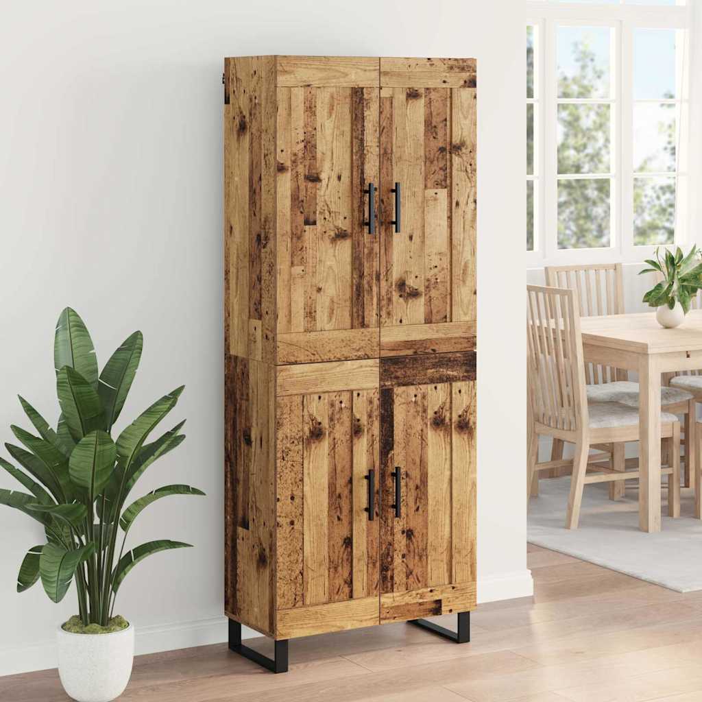 Magasfiú 2 db Öreg fa 69,5 x 34 x 180 cm Szerelt fa és Üveg