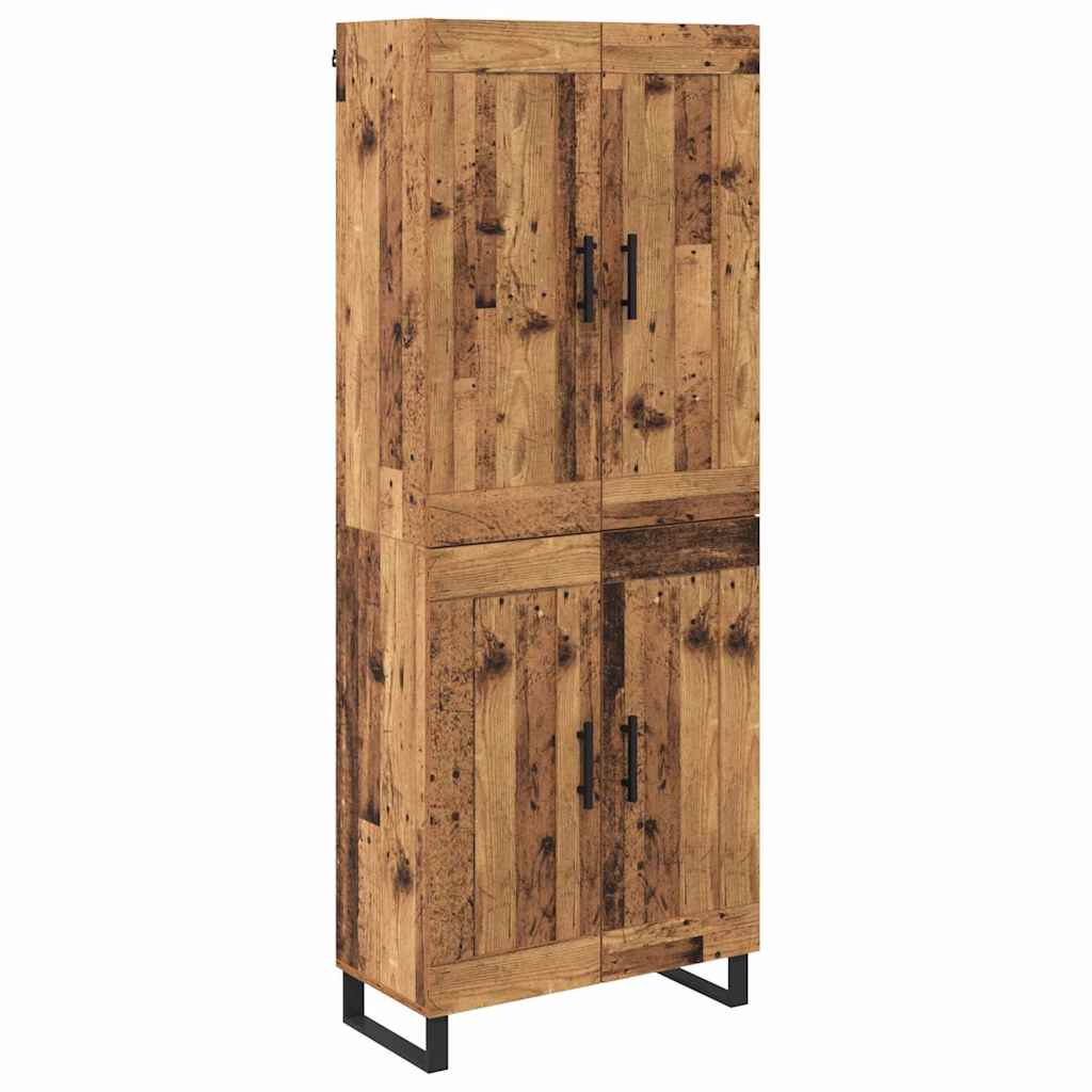 Magasfiú 2 db Öreg fa 69,5 x 34 x 180 cm Szerelt fa és Üveg
