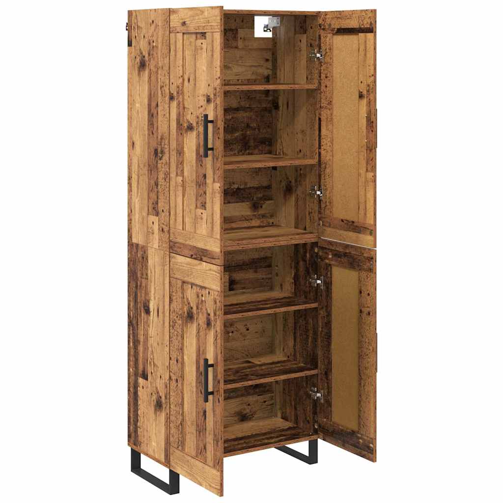 Magasfiú 2 db Öreg fa 69,5 x 34 x 180 cm Szerelt fa és Üveg