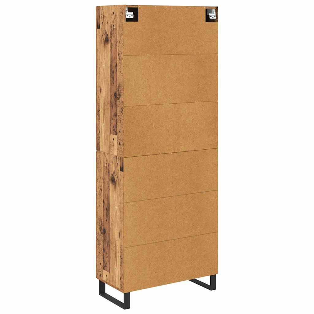 Magasfiú 2 db Öreg fa 69,5 x 34 x 180 cm Szerelt fa és Üveg