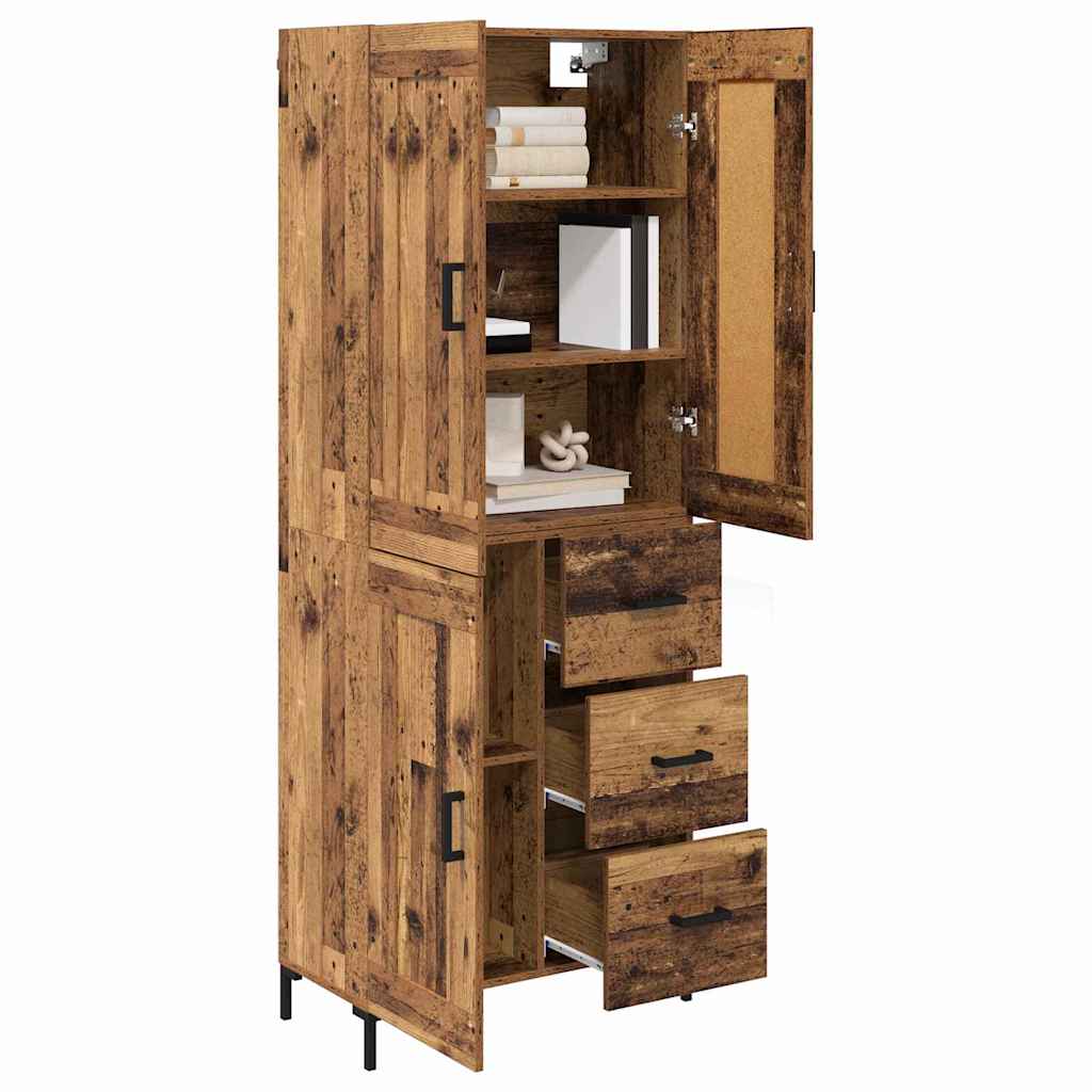Magasfiú 2 pcs Öreg fa 69,5 x 34 x 180 cm Szerelt Fa