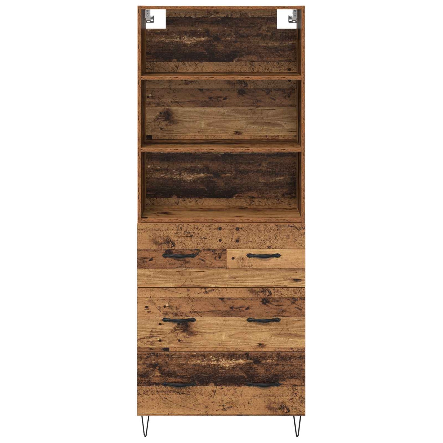 Magasfiú 2 pcs Öreg fa 69,5 x 34 x 180 cm Szerelt fa és Üveg