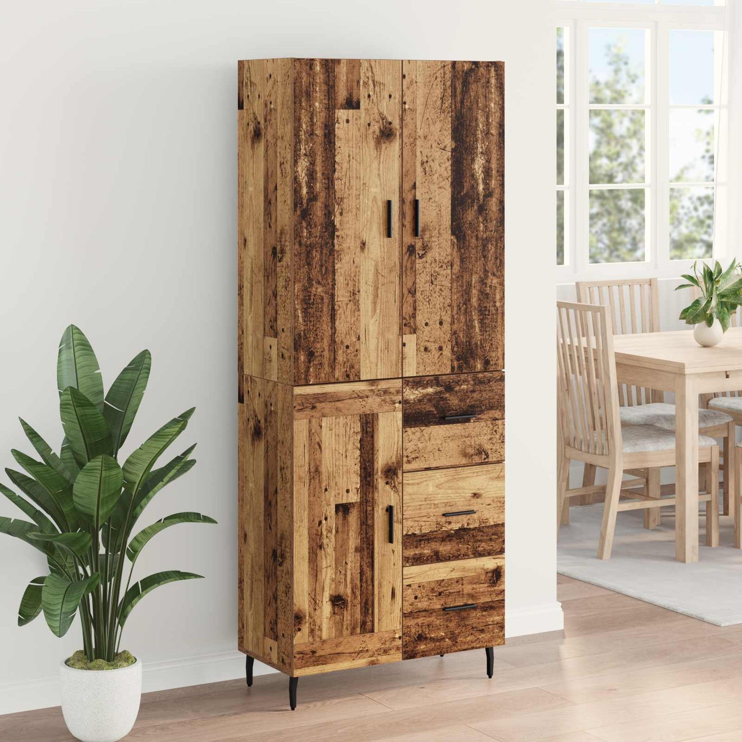 Magasfiú 2 pcs Öreg fa 69,5 x 34 x 180 cm Szerelt Fa