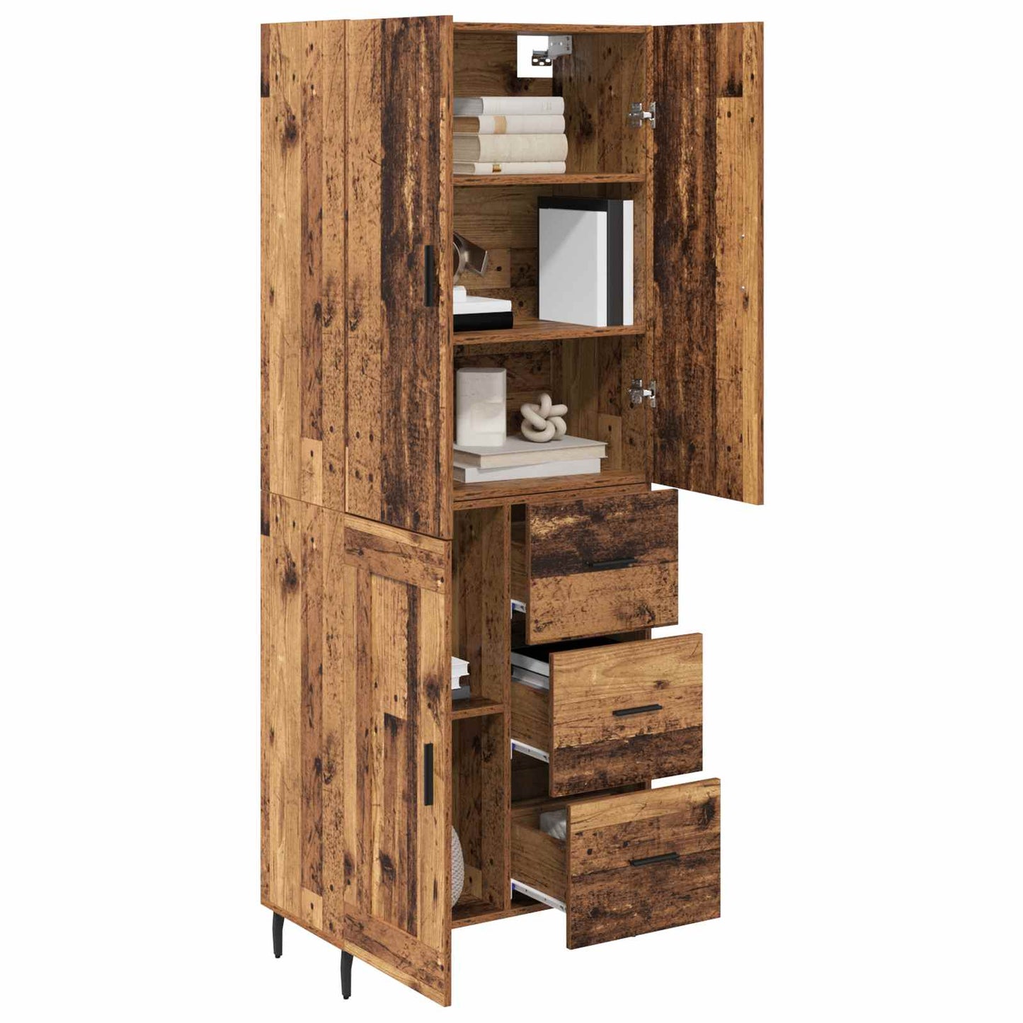 Magasfiú 2 pcs Öreg fa 69,5 x 34 x 180 cm Szerelt Fa