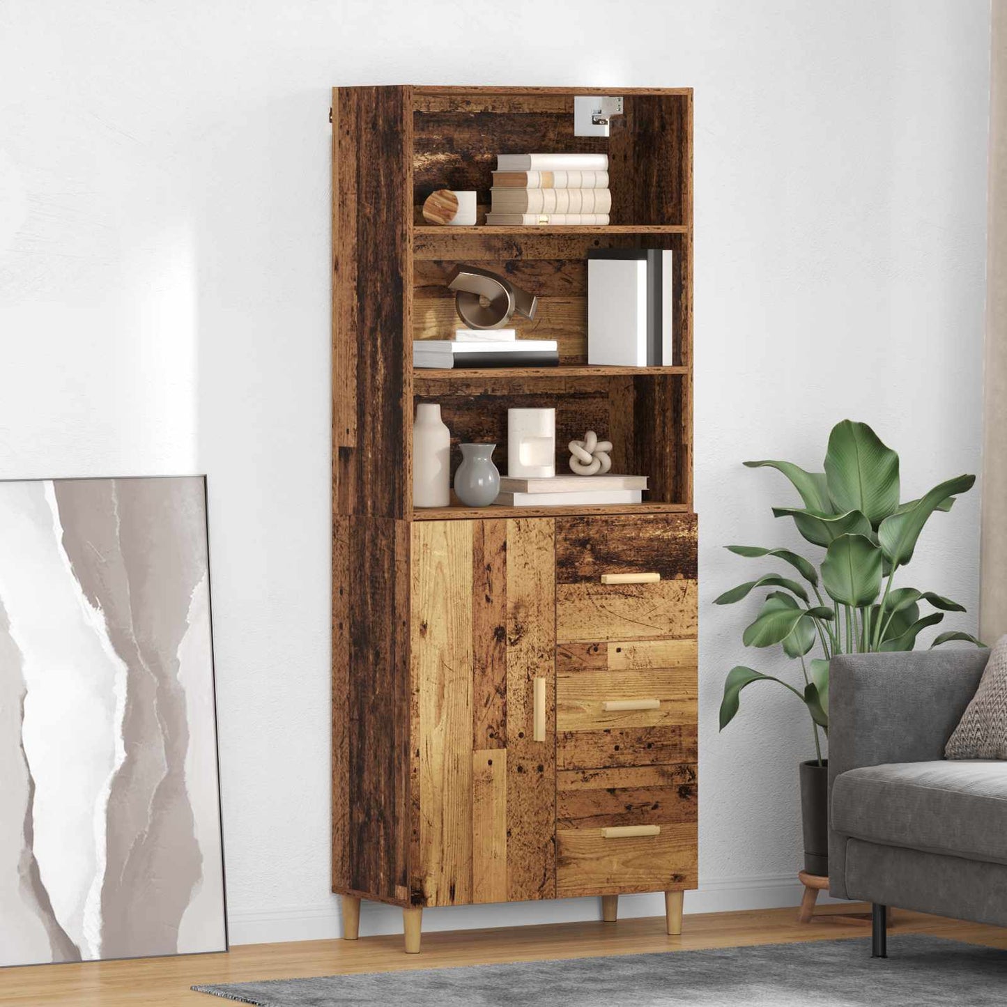Magasfiú Öreg fa 69,5 x 32,5 x 180 cm Szerelt Fa