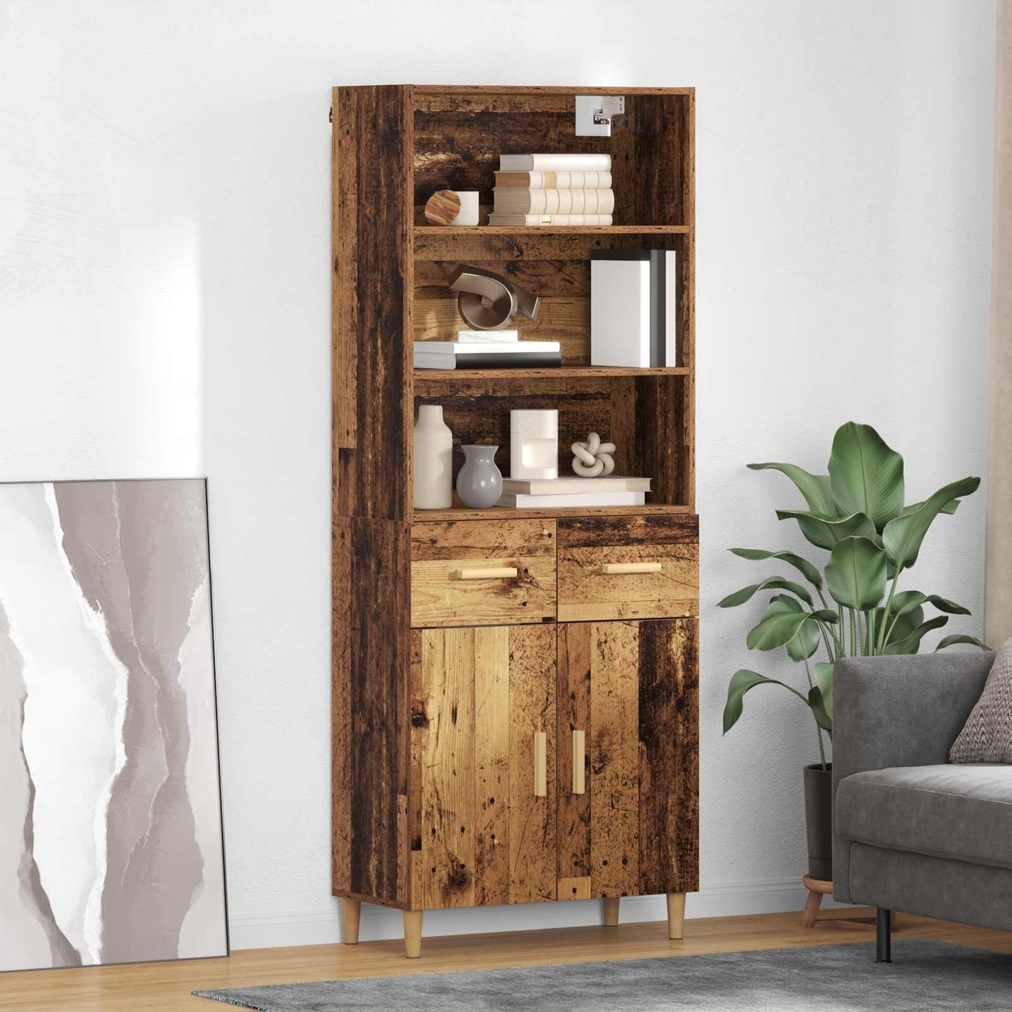Magasfiú Öreg fa 69,5 x 32,5 x 180 cm Szerelt Fa