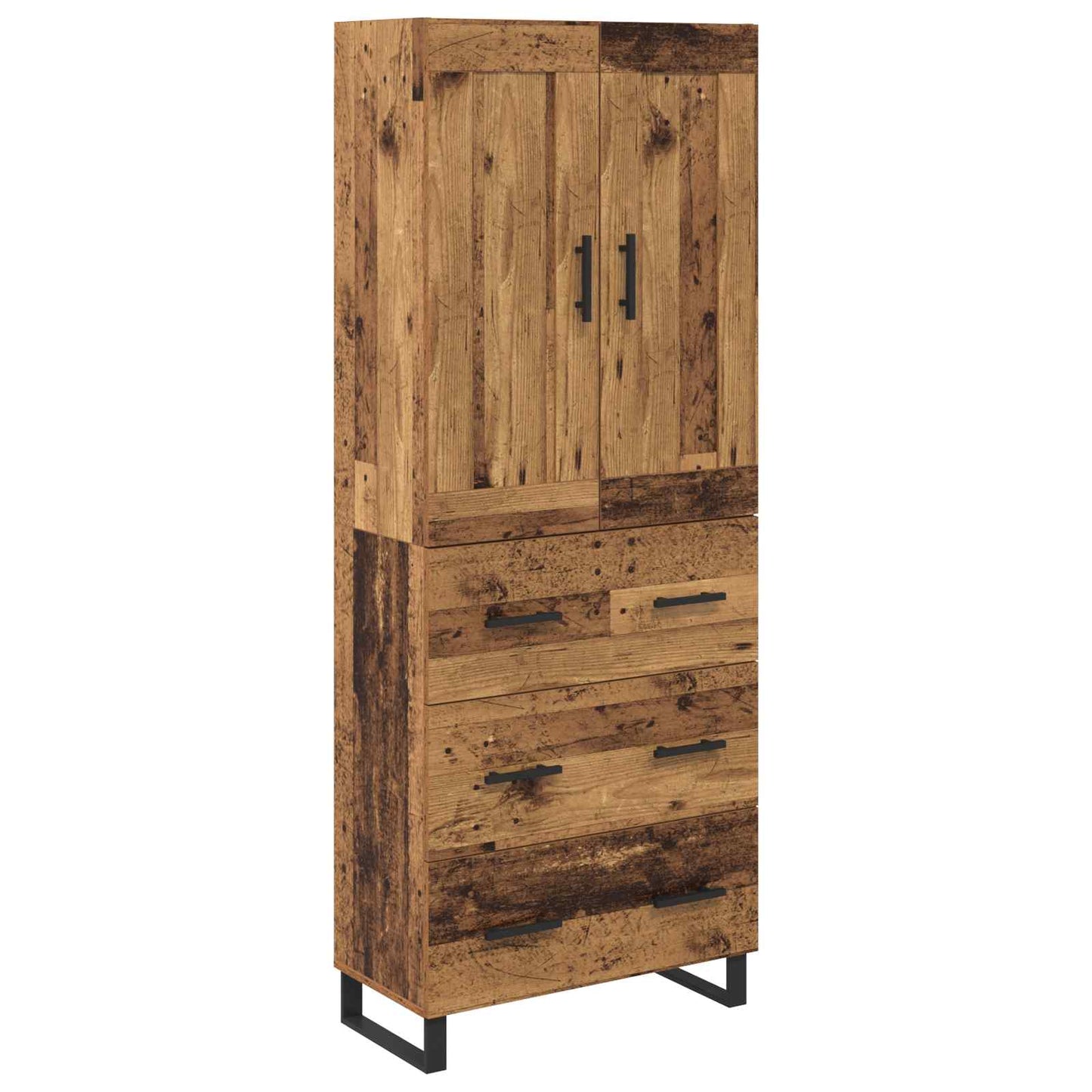 Magasfiú 2 pcs Öreg fa 69,5 x 34 x 180 cm Szerelt fa és Üveg