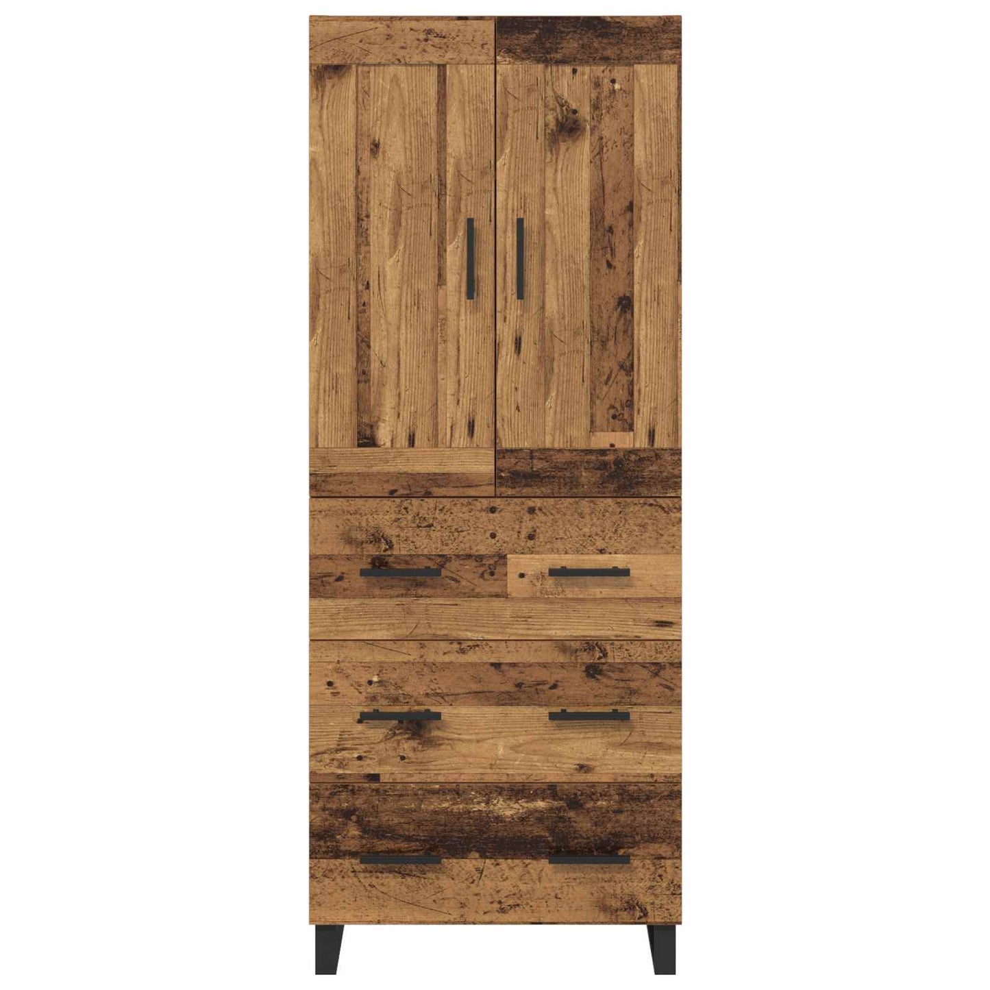 Magasfiú 2 pcs Öreg fa 69,5 x 34 x 180 cm Szerelt fa és Üveg