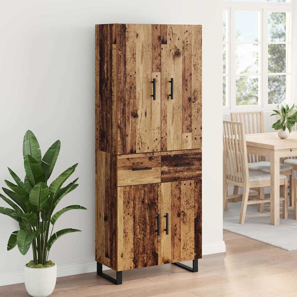 Magasfiú 2 pcs Öreg fa 69,5 x 34 x 180 cm Műanyag Fa és Üveg