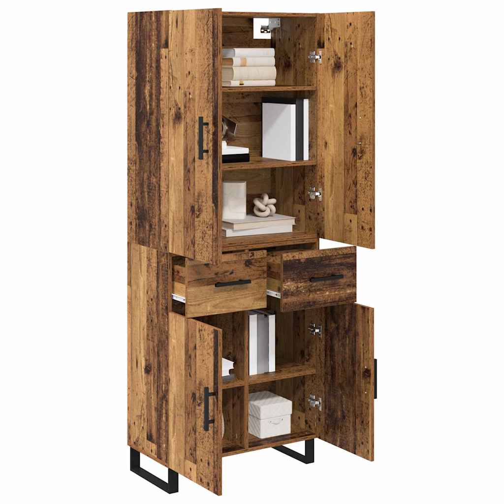 Magasfiú 2 pcs Öreg fa 69,5 x 34 x 180 cm Műanyag Fa és Üveg