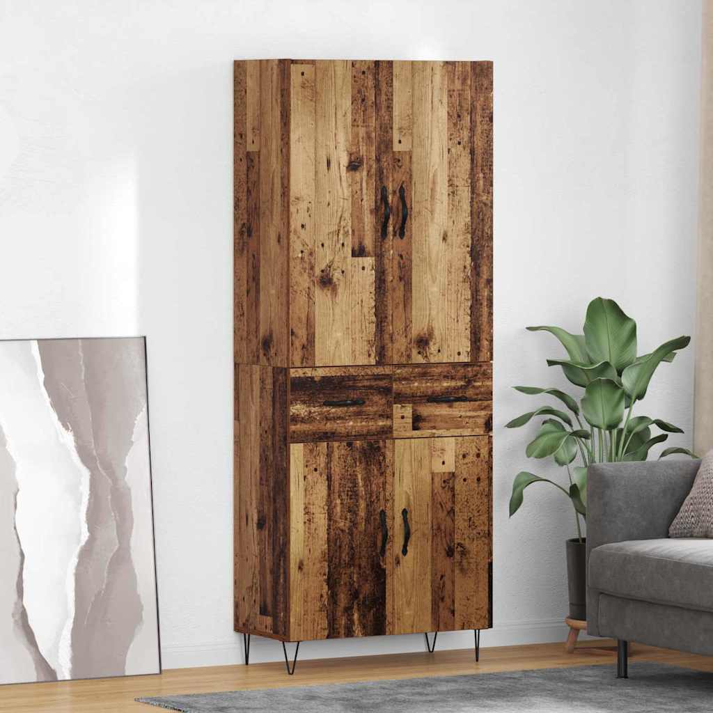 Magasfiú 2 pcs Öreg fa 69,5 x 34 x 180 cm Szerelt Fa