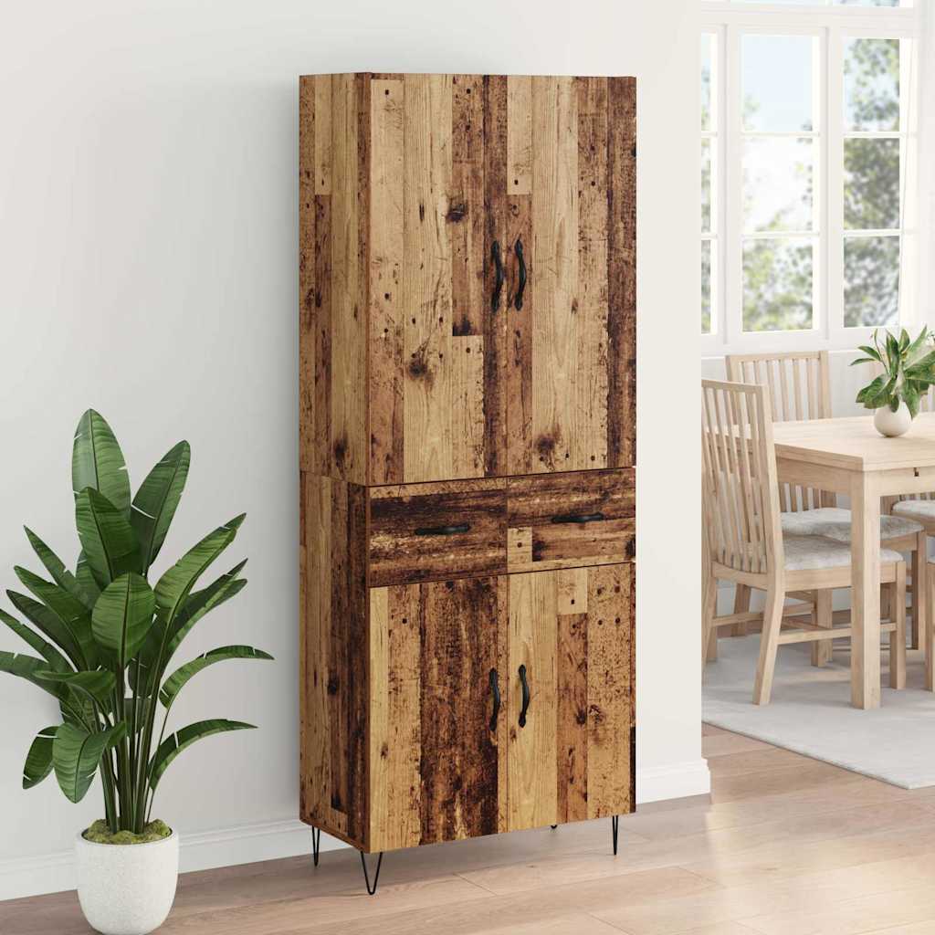 Magasfiú 2 pcs Öreg fa 69,5 x 34 x 180 cm Szerelt Fa
