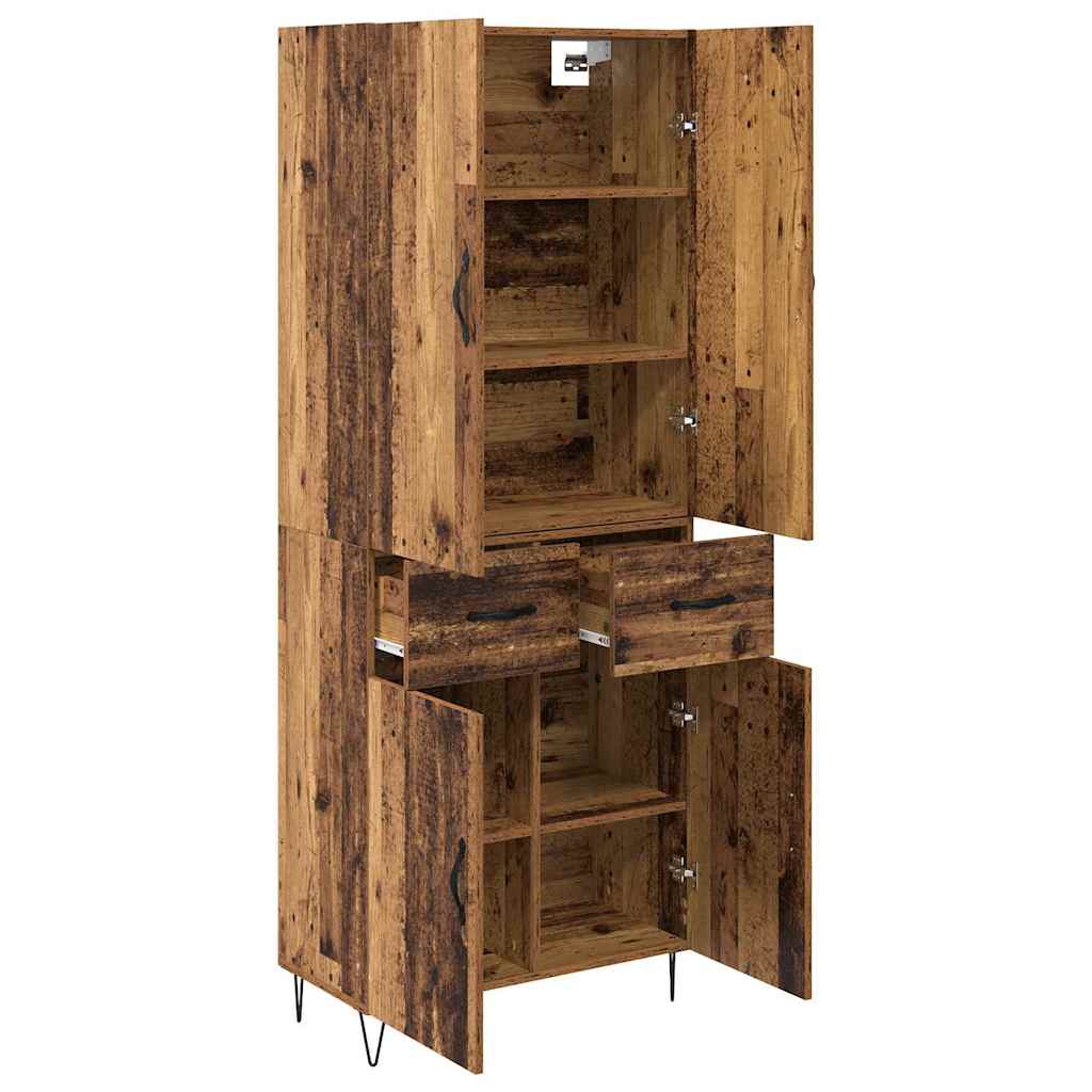 Magasfiú 2 pcs Öreg fa 69,5 x 34 x 180 cm Szerelt Fa
