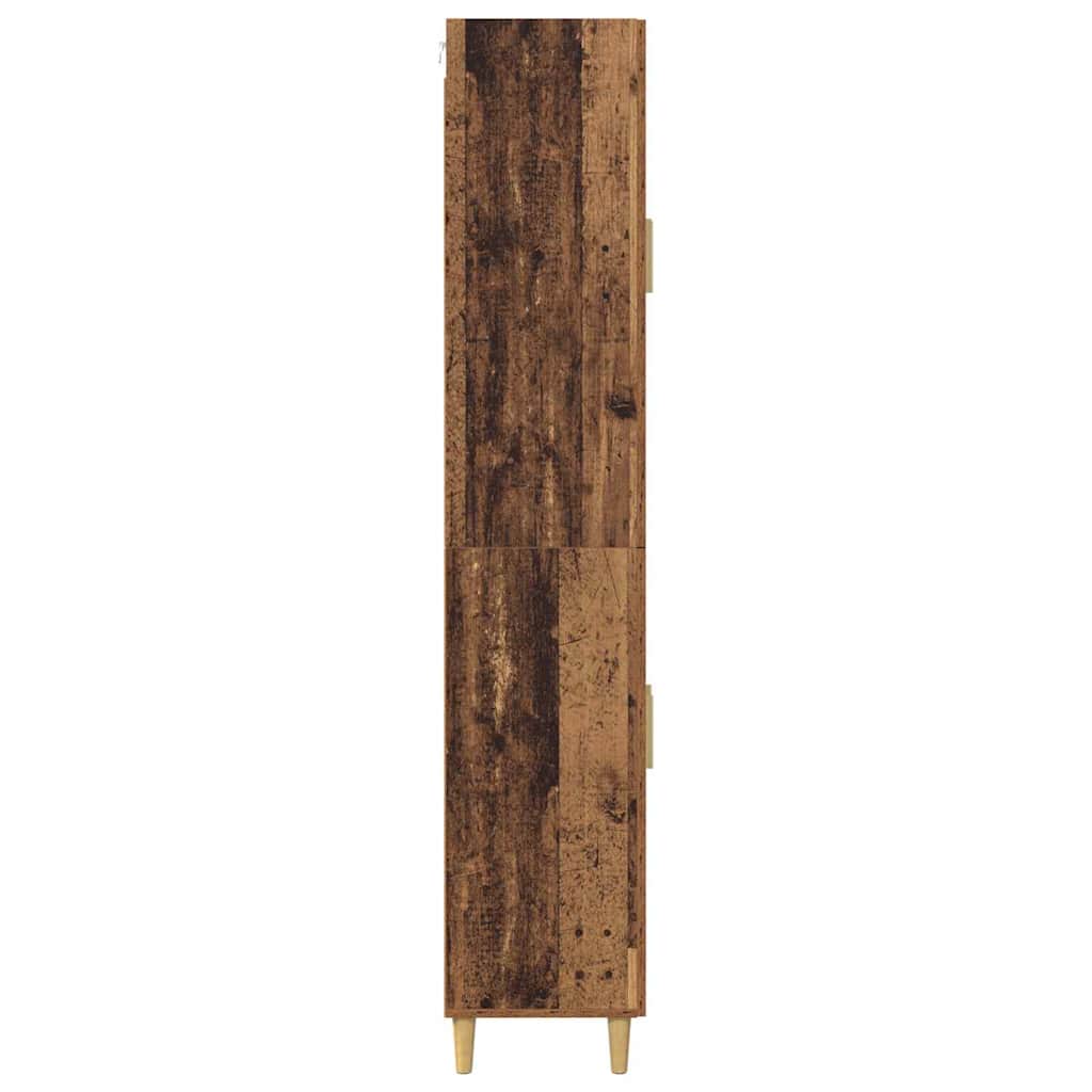 Magasfiú Öreg fa 69,5 x 34 x 180 cm Műanyag Fa és Üveg