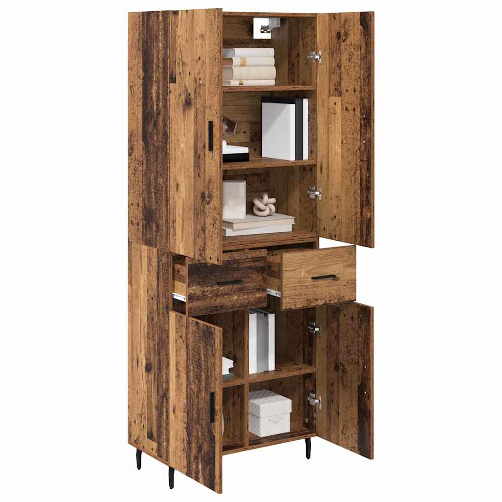 Magasfiú 2 pcs Öreg fa 69,5 x 34 x 180 cm Szerelt Fa