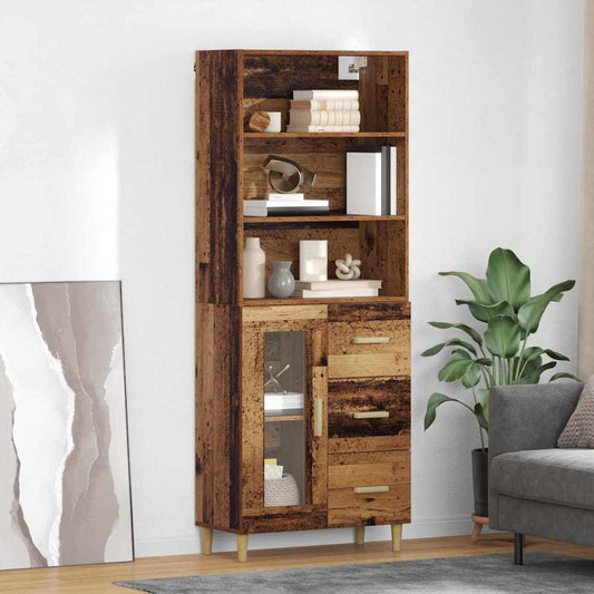 Magasfiú fiókkal Öreg fa 69,5 x 34 x 180 cm Faanyag