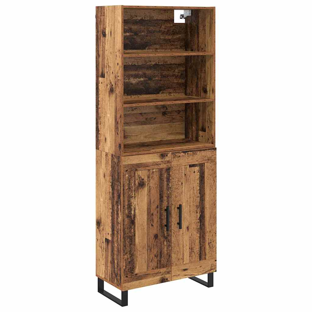 Magasfiú 2 db Öreg fa 69,5 x 34 x 180 cm Szerelt fa és Üveg