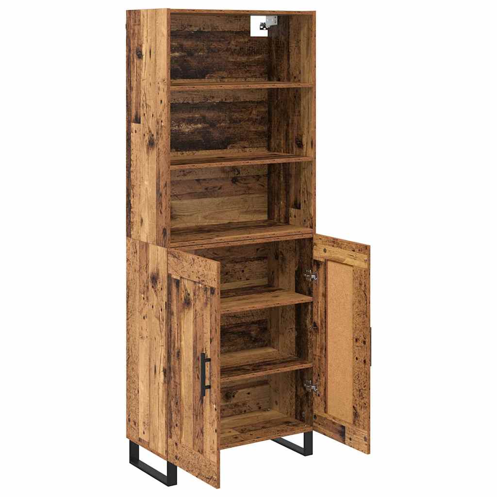 Magasfiú 2 db Öreg fa 69,5 x 34 x 180 cm Szerelt fa és Üveg