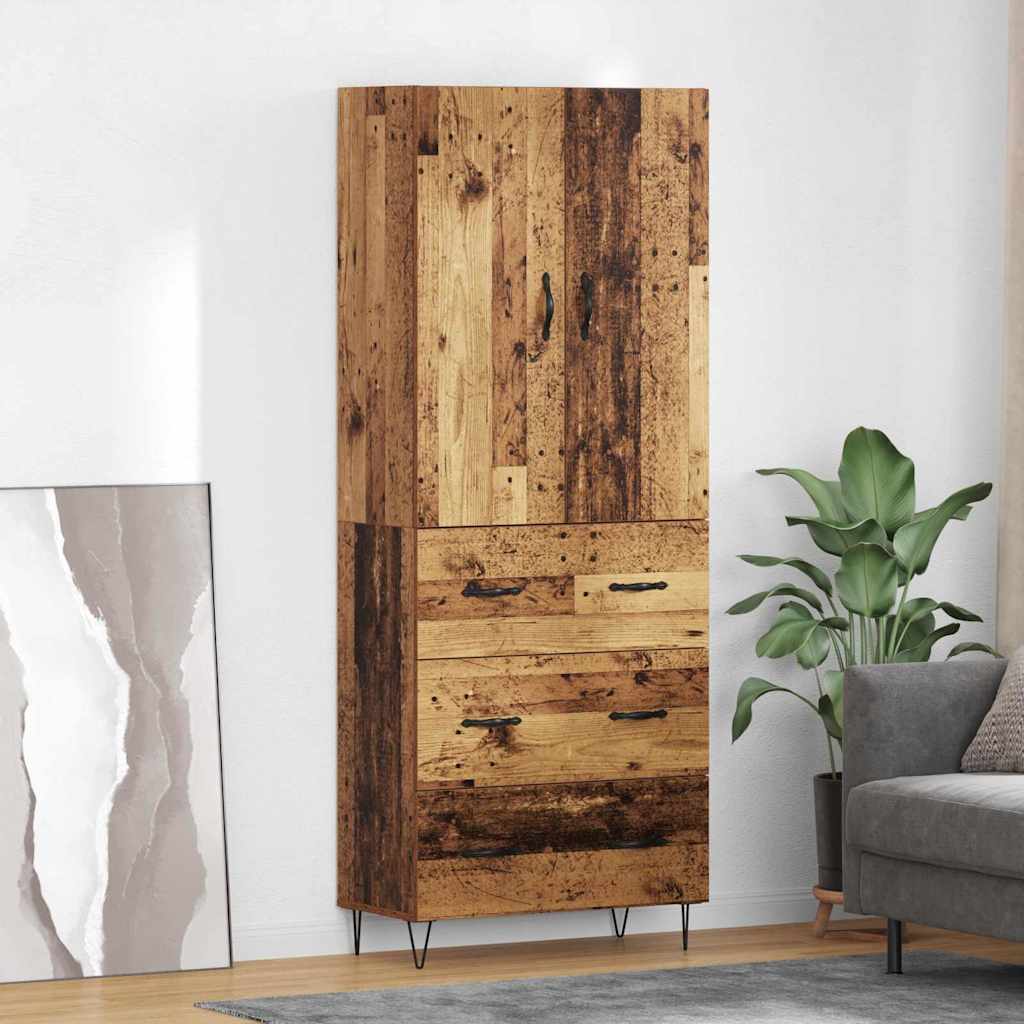 Magasfiú 2 pcs Öreg fa 69,5 x 34 x 180 cm Szerelt Fa