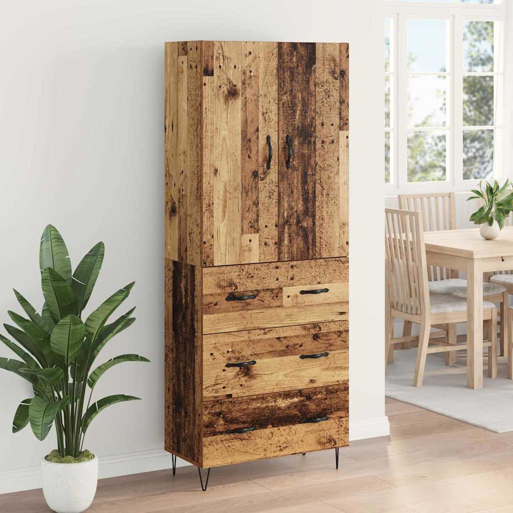 Magasfiú 2 pcs Öreg fa 69,5 x 34 x 180 cm Szerelt Fa