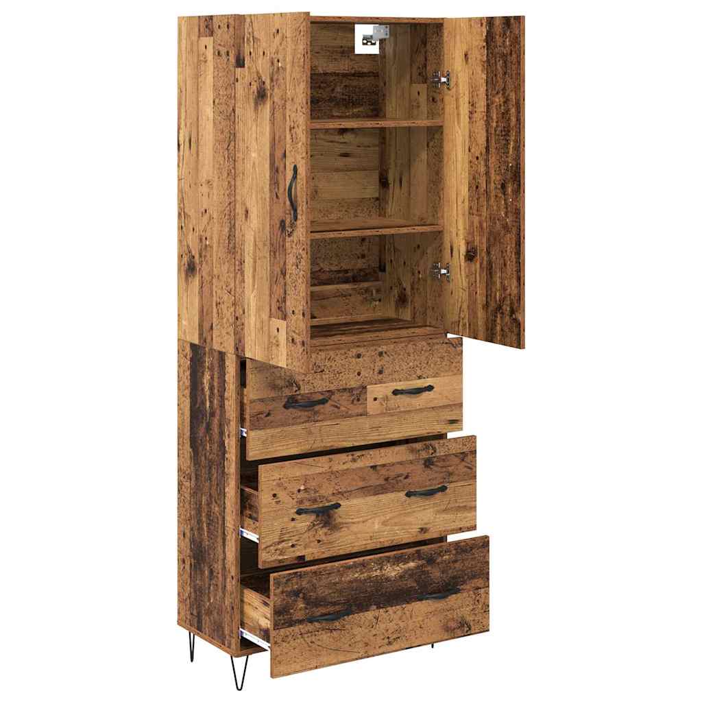 Magasfiú 2 pcs Öreg fa 69,5 x 34 x 180 cm Szerelt Fa
