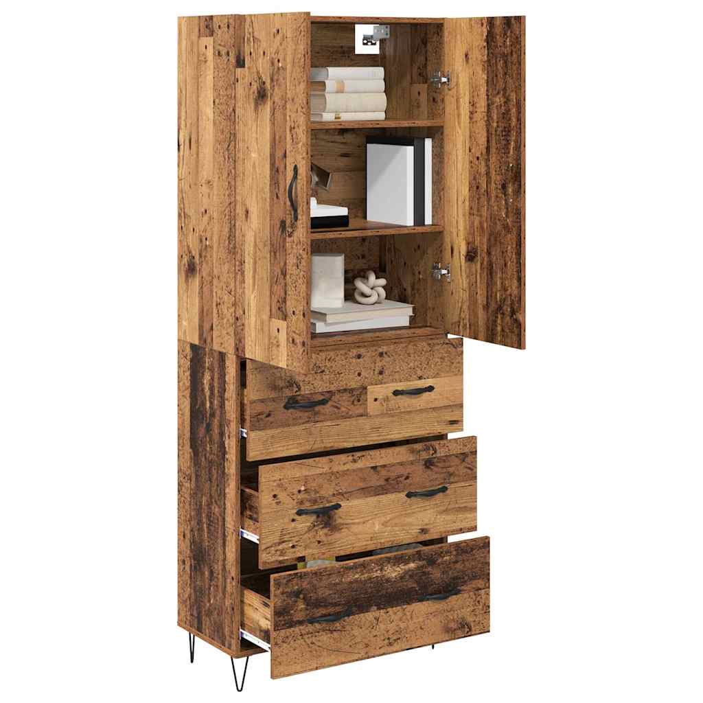 Magasfiú 2 pcs Öreg fa 69,5 x 34 x 180 cm Szerelt Fa