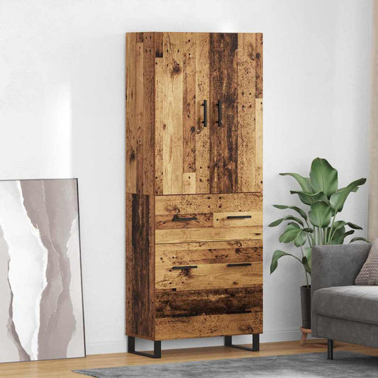 Magasfiú 2 pcs Öreg fa 69,5 x 34 x 180 cm Műanyag Fa és Üveg