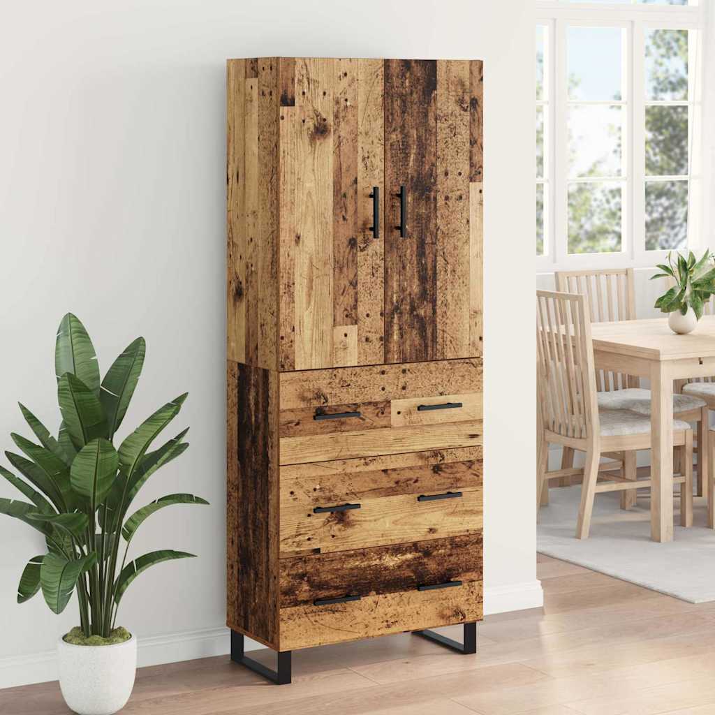 Magasfiú 2 pcs Öreg fa 69,5 x 34 x 180 cm Műanyag Fa és Üveg