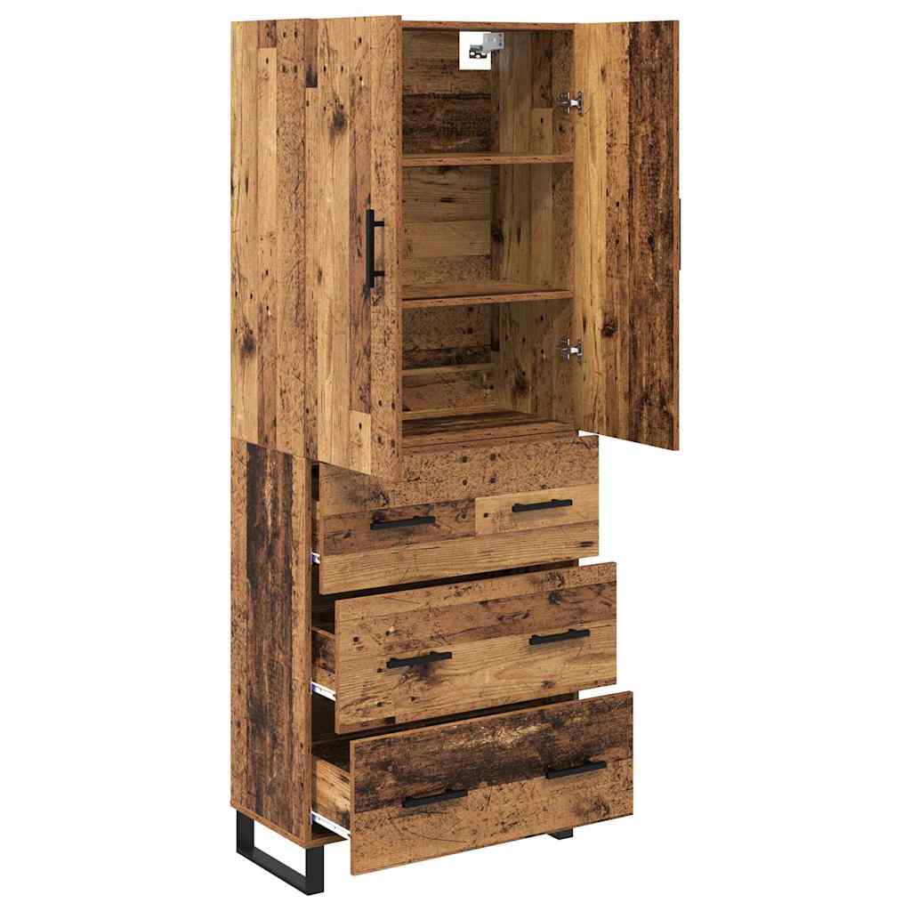 Magasfiú 2 pcs Öreg fa 69,5 x 34 x 180 cm Műanyag Fa és Üveg