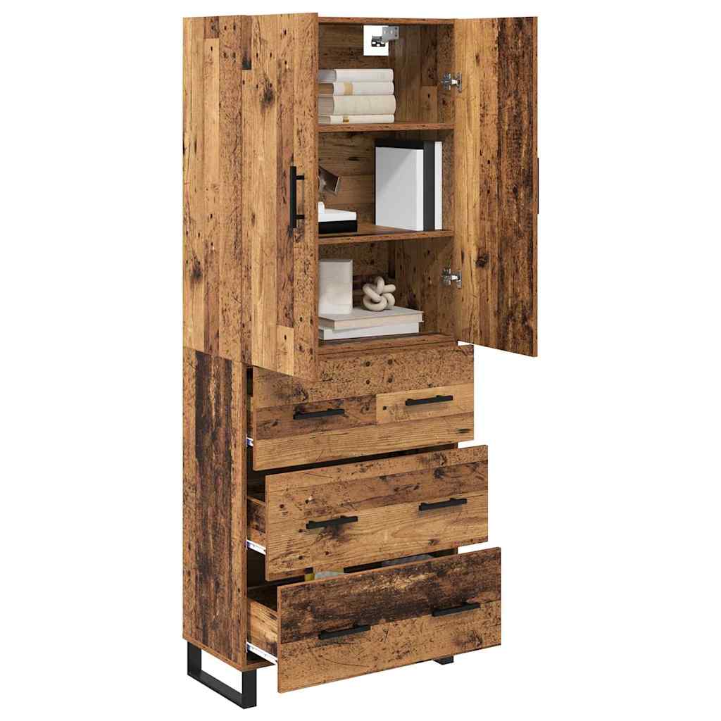 Magasfiú 2 pcs Öreg fa 69,5 x 34 x 180 cm Műanyag Fa és Üveg