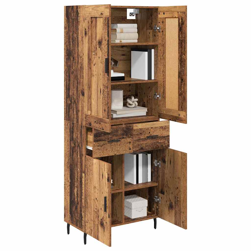 Magasfiú 2 pcs Öreg fa 69,5 x 34 x 180 cm Szerelt Fa