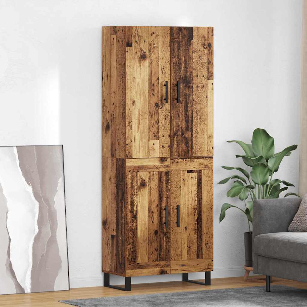 Magasfiú 2 db Öreg fa 69,5 x 34 x 180 cm Műanyag Fa és Üveg
