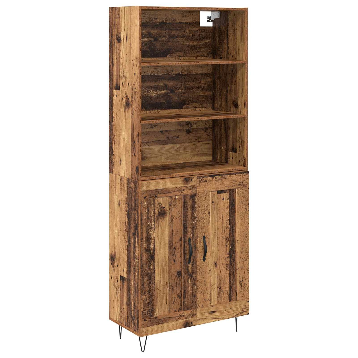 Magasfiú 2 pcs Öreg fa 69,5 x 34 x 180 cm Szerelt fa és Üveg