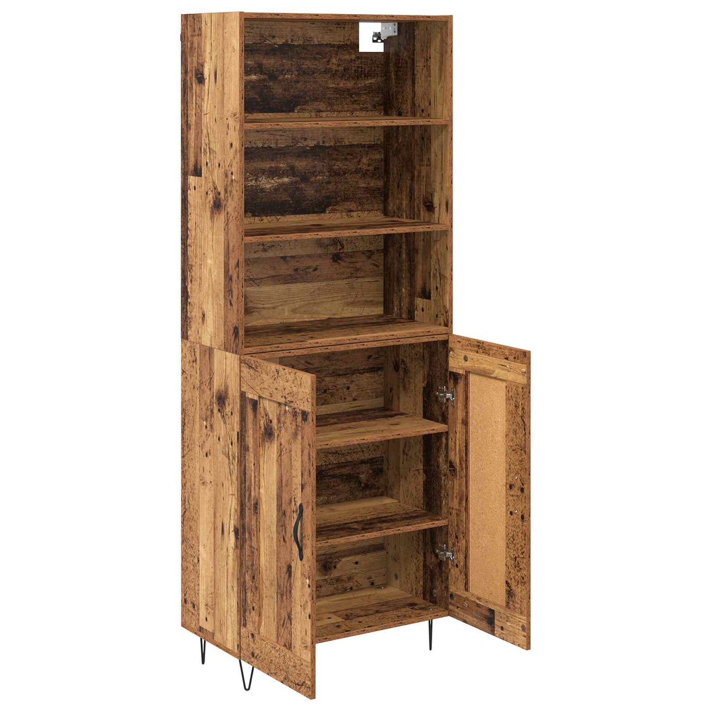 Magasfiú 2 pcs Öreg fa 69,5 x 34 x 180 cm Szerelt fa és Üveg