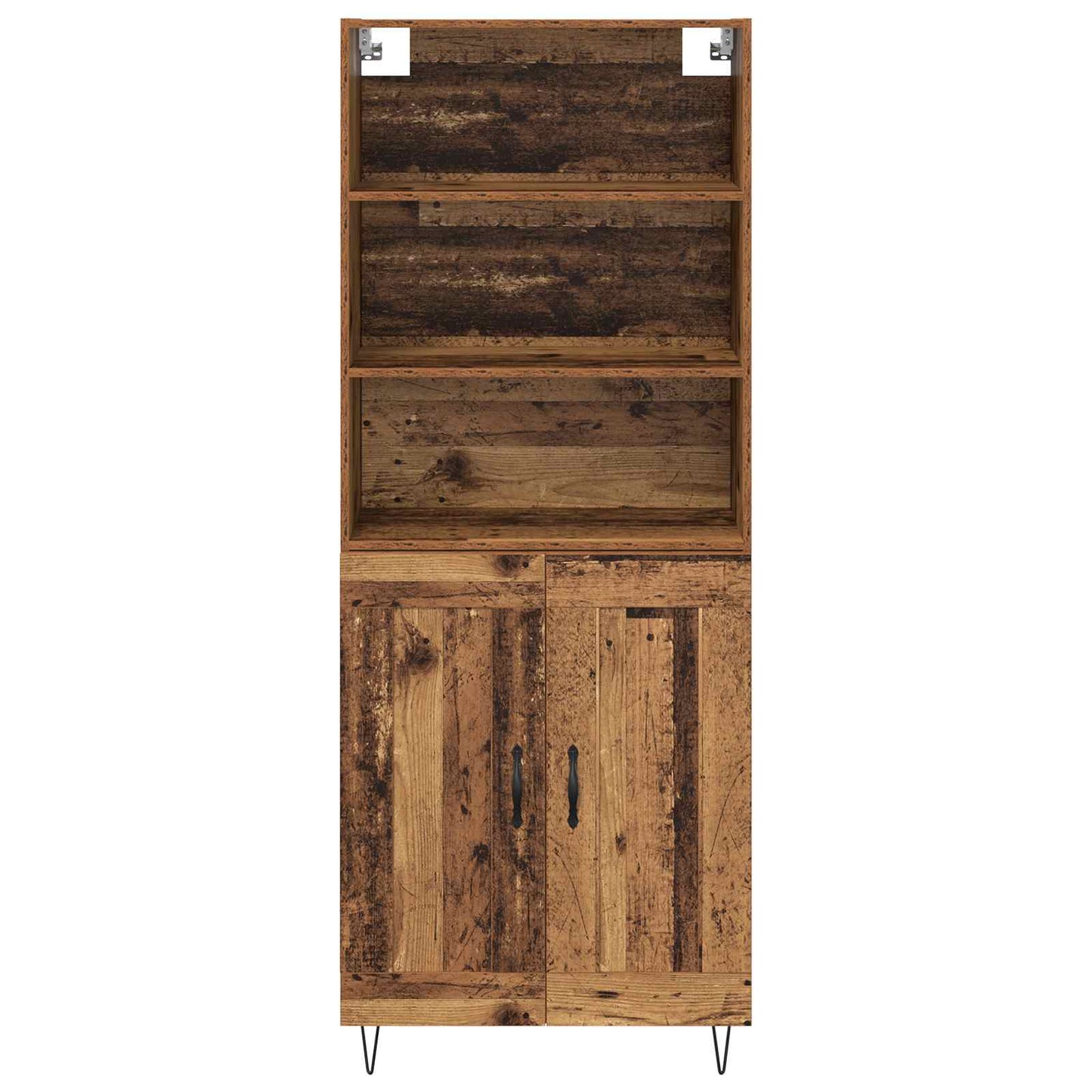 Magasfiú 2 pcs Öreg fa 69,5 x 34 x 180 cm Szerelt fa és Üveg