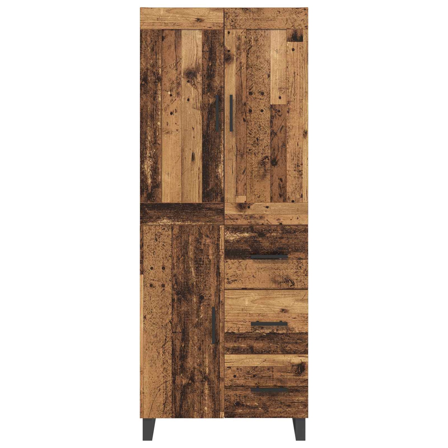 Magasfiú 2 pcs Öreg fa 69,5 x 34 x 180 cm Szerelt fa és Üveg