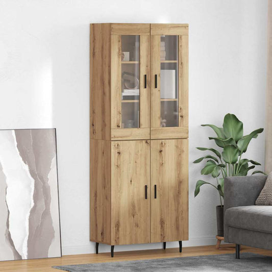 Magasfiú 2 pcs Artisan tölgy Műanyag Fa és Üveg