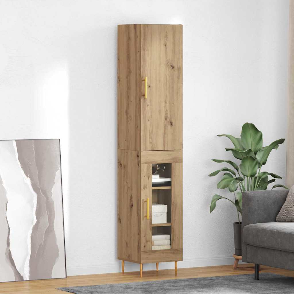 Magasfiú 2 pcs Artisan tölgy 34,5 x 34 x 180 cm Szerelt Fa