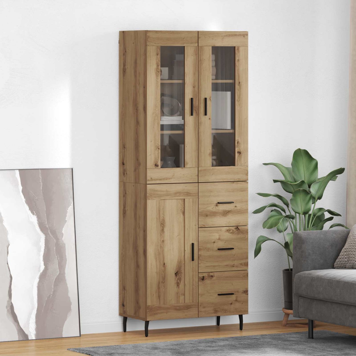 Magasfiú 2 pcs Artisan tölgy 69,5 x 34 x 180 cm Szerelt Fa
