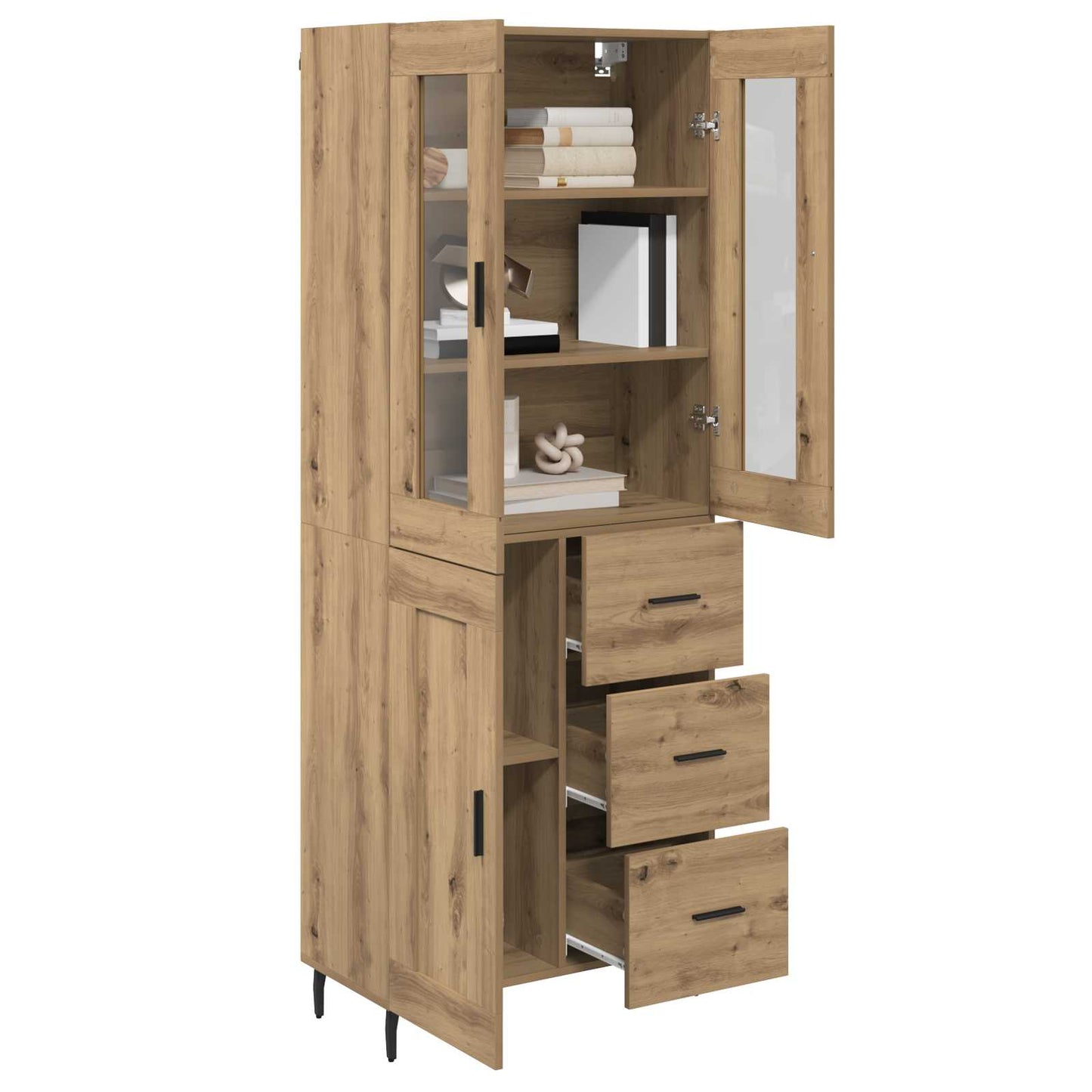 Magasfiú 2 pcs Artisan tölgy 69,5 x 34 x 180 cm Szerelt Fa