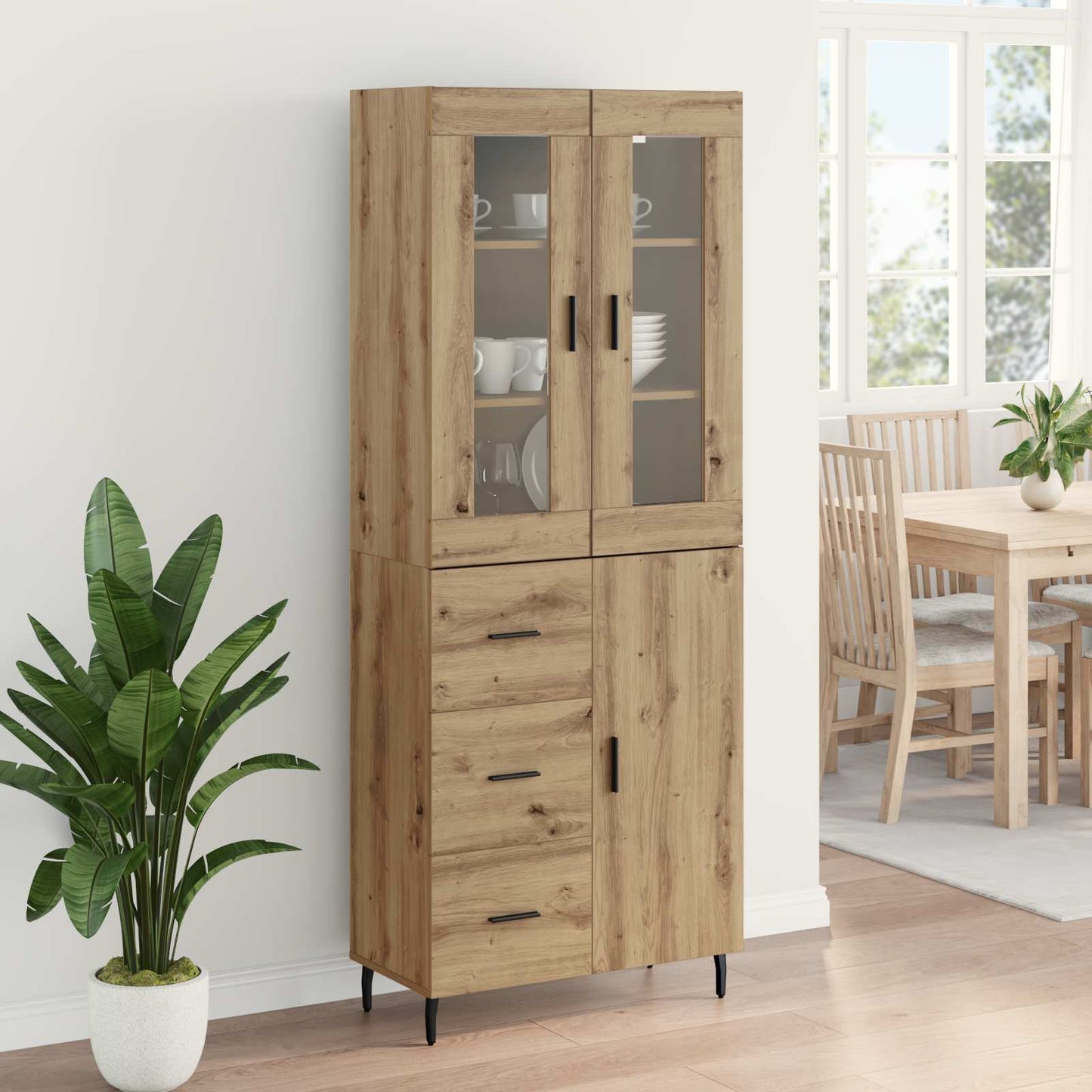 Magasfiú 2 pcs Artisan tölgy 69,5 x 34 x 180 cm Szerelt Fa