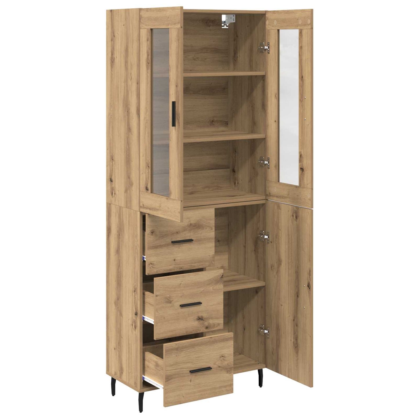 Magasfiú 2 pcs Artisan tölgy 69,5 x 34 x 180 cm Szerelt Fa