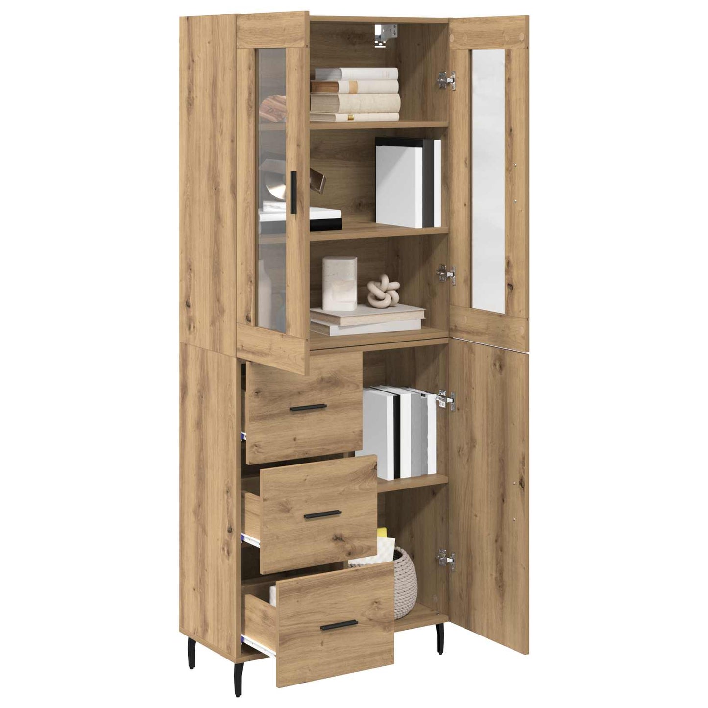 Magasfiú 2 pcs Artisan tölgy 69,5 x 34 x 180 cm Szerelt Fa