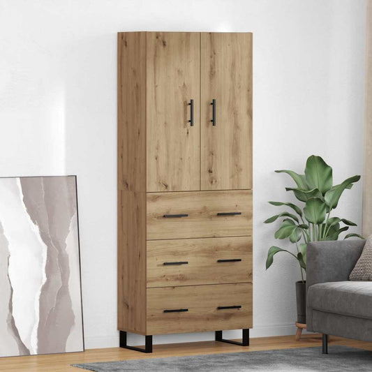 Magasfiú fiókkal 2 pcs Artisan tölgy 69,5 x 34 x 180 cm